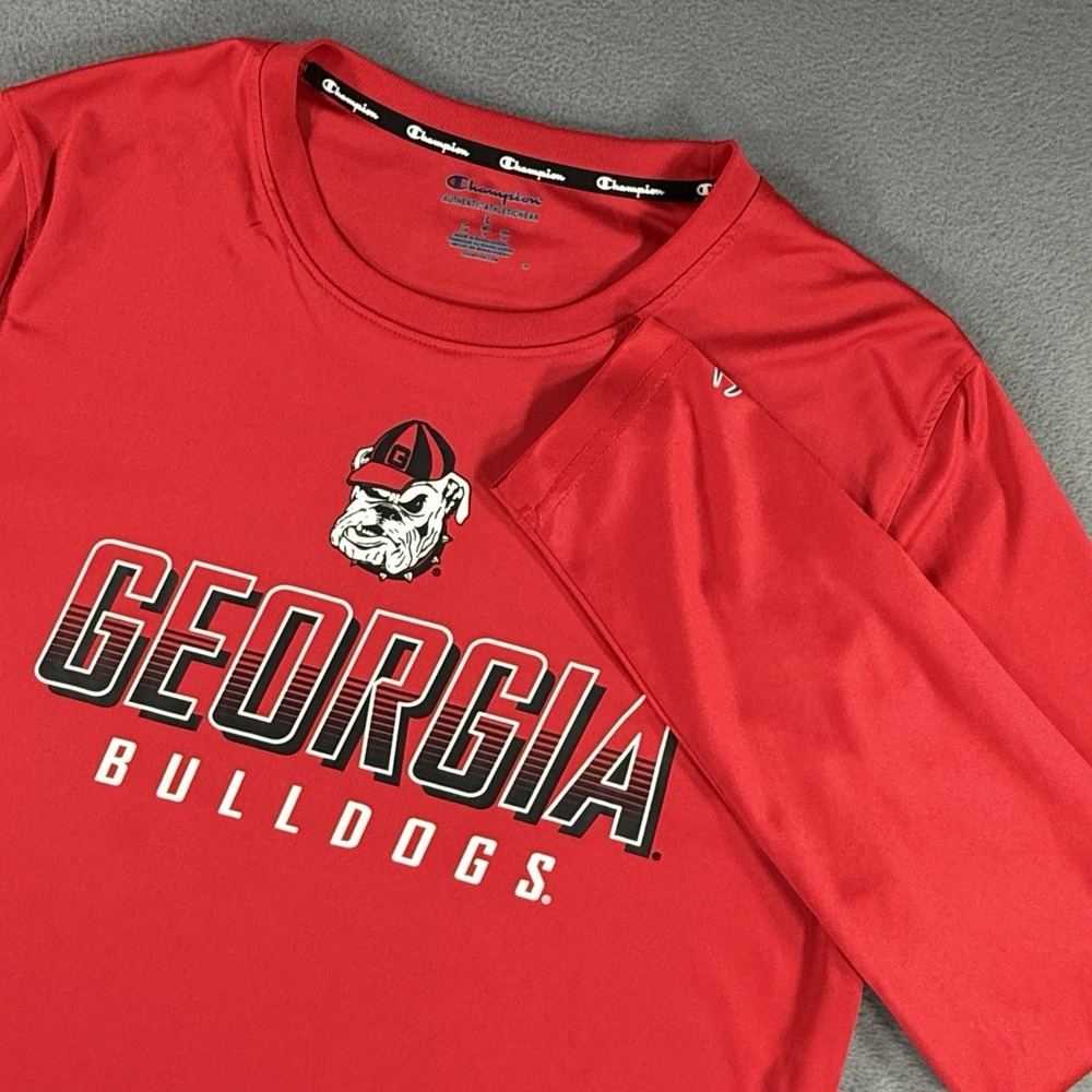 Georgia Bulldogs Long Sleeve Red Shirt UGA Large Champion Athletic Mens L